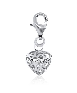 Knitted Heart Shaped Silver Charms CH-31